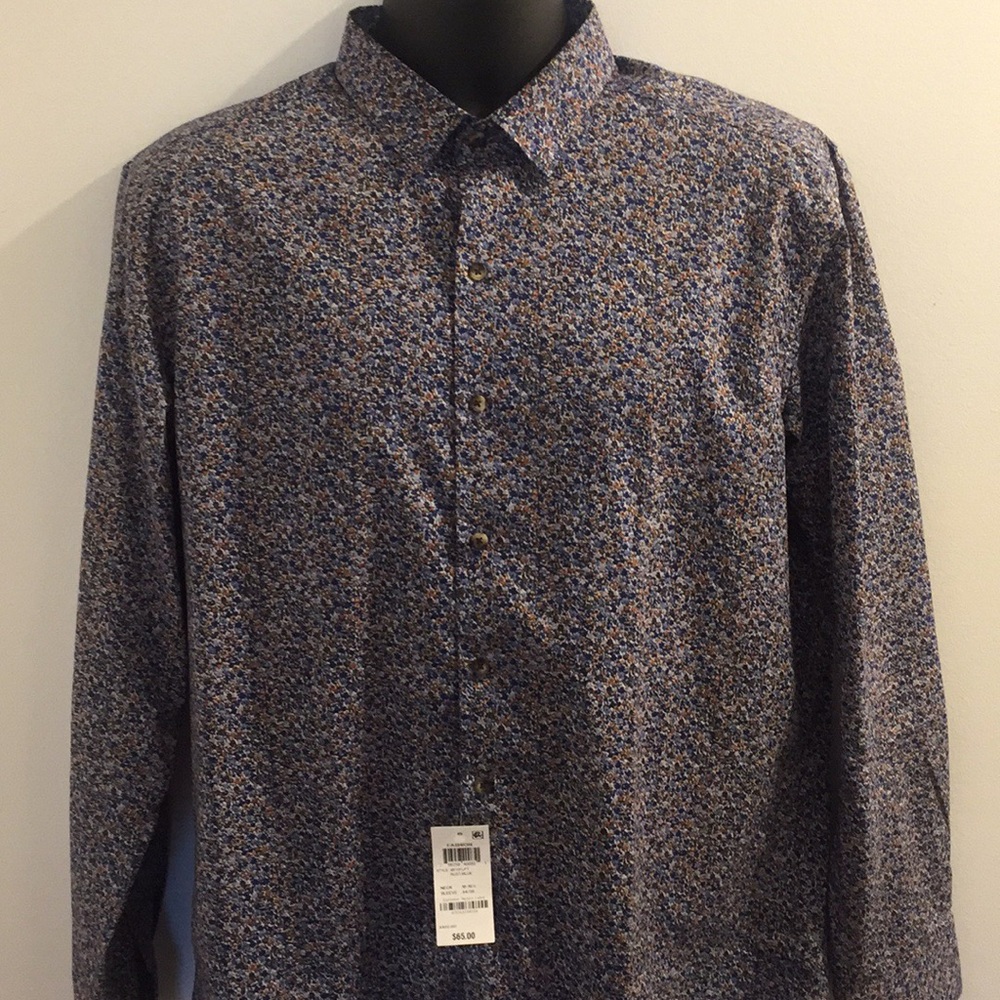 Multi-colored 16-16 1/2 Bar III button-up